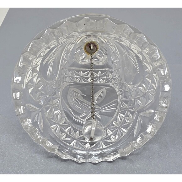 Vintage Hofbauer Byrdes Bird 24% Lead Crystal Clear Glass Bell 7" Germany - Picture 6 of 9